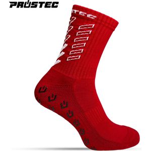 Prostec® Gripsokken - Gripsokken Voetbal - Grip Socks - One Size - Anti Slip - Gripsokken Rood