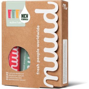 nuud - natuurlijke, vegan deodorant crème - Family Pack - 4x20 ml
