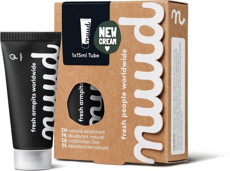 nuud - Starter Black - Crème Deo - 15ml - 100% Natuurlijke Ingrediënten