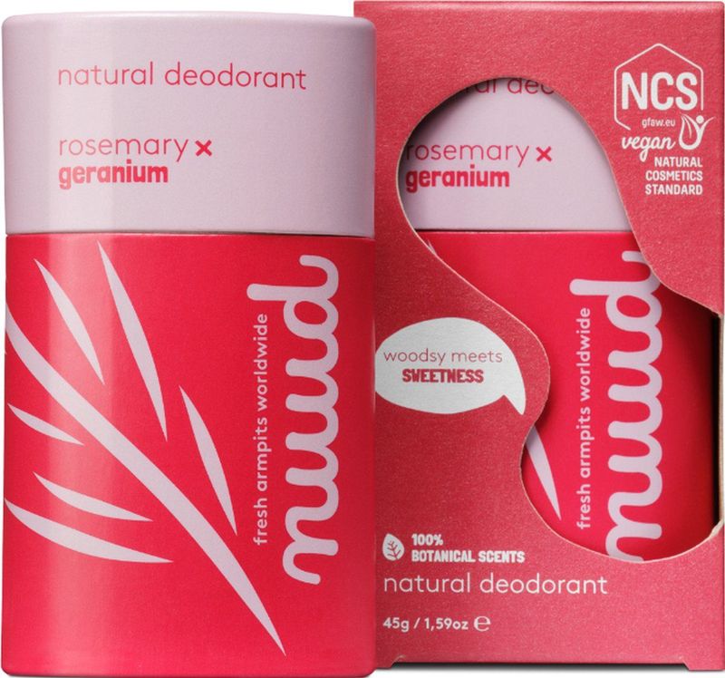 Nuud - Natuurlijke Vegan Deodorant - Rozemarijn x Geranium Stick - 48 Uur Effectief