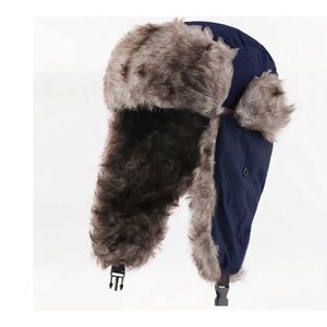 Ushanka Muts - Heren Winter - Outdoor - Warm & Comfortabel - Winddicht - Oorbescherming - Waterdicht - Sneeuwmuts - Marineblauw - Hoofdomtrek 56-60 cm