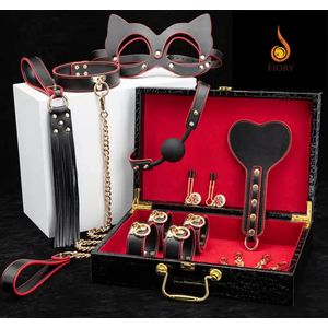 Fiory Bondage Kit Bdsm Set met opbergkoffer| Bondage | SM | Erotische speeltjes| handboeien| BDSM Set| extra opbergkoffer