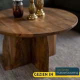 Salontafel Rond Ø70cm - Naturel Mangohout - 70x70x40cm - Starfurn