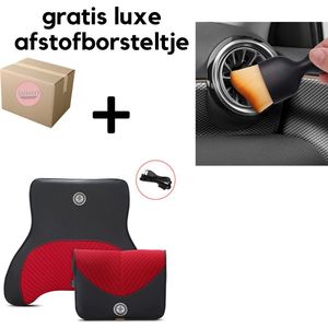 EazyPeezy Auto Massage Kussen en Rugsteun - Elektrisch Aansluitbaar - USB Autolader - Rood