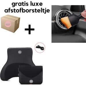 EazyPeezy Auto Massage Kussen en Rugsteun - Elektrisch Aansluitbaar - USB Autolader - Zwart