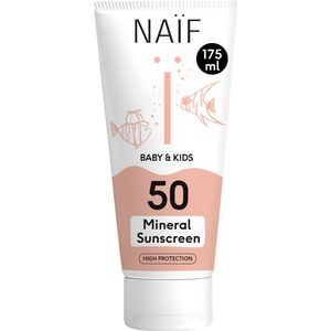 Naif Mineral Sunscreen Baby & Kids Factor 50 Zonbescherming 175 ml