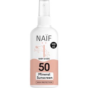 Naïf - Minerale Zonnebrandspray - SPF50 - Voor Baby en Kids - Waterresistent