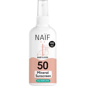 Naïf - Minerale Zonnebrandspray - Baby's & Kinderen - 0% parfum - SPF50 - 100ml