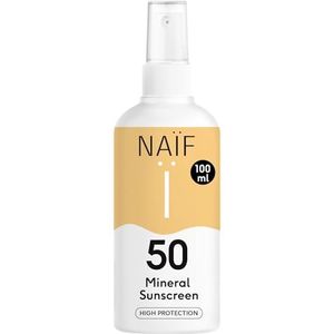 Naif Sun Mineral Sunscreen SPF 50 beschermende bruiningsspray SPF 50 waterproof 100 ml