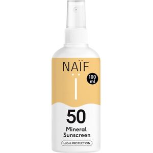 1+1 gratis: Naif Minerale Zonnebrand Spray SPF 50 100 ml