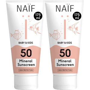 Naïf - Minerale Zonnebrandcrème Voordeelset - Baby's & Kinderen - SPF50 - 2x175ml