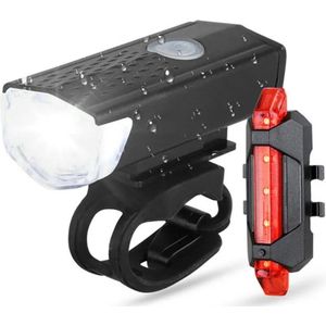 Fietslamp - Koplamp - Achterlamp - Verlichtingset - 1000lumen - Oplaadbaar - Racefiets - Stadsfiets - MTB - 800mAh - Lange accuduur