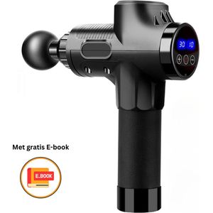 Massagegun - Massageapparaat - Professioneel - Met E-Book - Massage - Spiermassage - Sportmassage - 30 standen - Lange werktijd - 6 uur - 6 opzetstukken - koffer - LCD Touchscreen - Stil