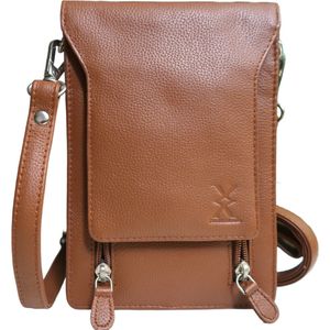 ShelliManie kleine schoudertas, Leren schoudertas voor dames en heren, RFID borsttas herenleer, borsttas, , Kleine handtas, vintage mobiele telefoon tas, kleine Messenger bag, 100% echt leer