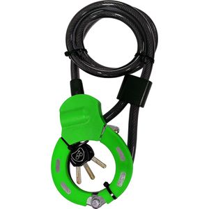 E-step Multi slot met kabel - 100CM - Kick-scooter en elektrische step slot - Gehard staal - Groen