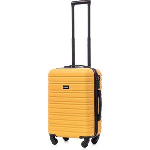BlockTravel handbagage reiskoffer S met wielen afneembaar 39 liter - inbouw TSA slot - lichtgewicht - geel