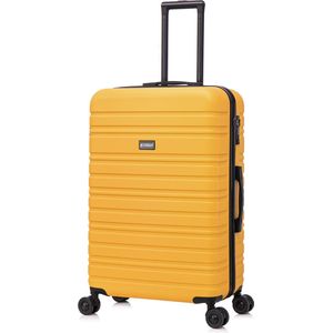 BlockTravel reiskoffer L met dubbele wielen 95 liter - inbouw TSA slot - lichtgewicht - geel