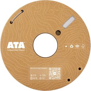 ATA® PLA 2.0 Light Concrete Grey SP | PLA 3D Printer Filament - 1.75mm - 1 KG PLA Spool - Diameter Consistency Insights (DCI) - European Made Filament