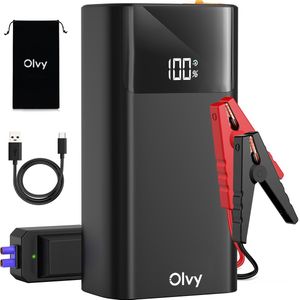 Olvy 12V Jumpstarter - 1500A - Starthulp met Powerbank en LED Zaklamp - Acculaders