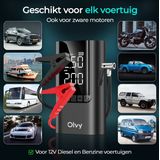 Olvy - Jumpstarter - 12V - 1500A - 3-in-1 Starthulp met Compressor en Powerbank
