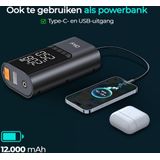 Olvy - Jumpstarter - 12V - 1500A - 3-in-1 Starthulp met Compressor en Powerbank