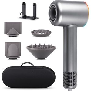 Largolash V6 Fohn met Diffuser - Fohn - Ionische Haardroger - Haardroger - Nieuwste versie juni 2024 - 2000W - Grijs