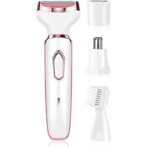 Wenkbrauw Trimmer – Ontharingsapparaat 4-in-1 – Ladyshave Waterbestendig – Wit/Roze