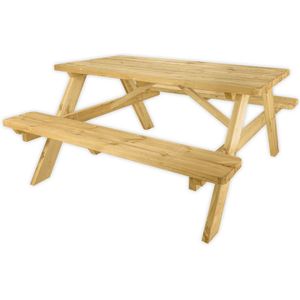 Goedkopepicknicktafels.nl - Picknicktafel Deluxe - Tuintafel - 150cm - FSC-Gecertificeerd Grenenhout