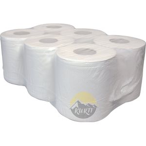 Poetspapier 6 stuks - Poetsrol - 2-laags - snel absorberend, stevige papier - Poetsrollen - handdoekrollen - handdoekrol - schoonmaak - schoonmaak papier - papier - 6 rollen