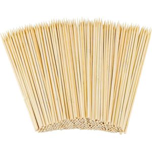 KURTT - Sjasliekstokjes 25 cm - Shaslick - stokjes - Barbecue - Feest - snack - tapas - picknick - tapasschaal - Prikkers - Spiesjes - Bamboo - Milieuvriendelijk - BIO - Sate stokjes - Sate prikkers - - set van 100 stuks