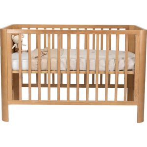 Novi at Home Philou Ledikant - Babybedje met Ronde Hoek - Baby Bed 60x120 cm - verstelbaar bodem - Bruin