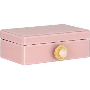 Richmond Opbergbox Jamila Roze Groot - MDF/Glas/Resin/Suède - 26x11x9,5cm
