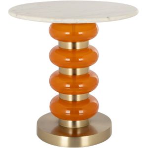 Richmond - Bijzettafel Boann - Oranje - Marmer/Glas - 46x46x45cm