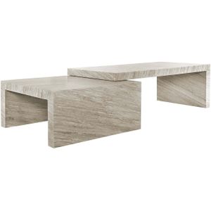 Richmond Salontafel Novaz Marmer Wit Set Van 2 - 130x65x45cm