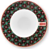 Pip Studio Berry Blues Espresso Kop en Schotel 120ml Set van twee Donkerblauw Bloemen Cadeaudoos