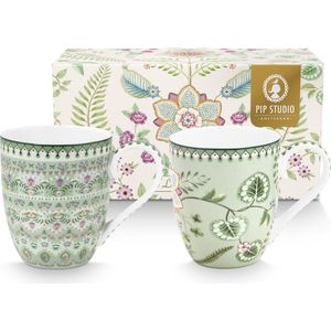 Mok Pip Studio Lily & Lotus Light Green 450 ml (Set van 2)