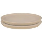 vtwonen - Ontbijtborden - Serviesset - Licht Grijs - Keramiek - Set van 2 borden