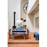 vtwonen - Rectangular Tie-Dye - Sierkussen - Blauw-Wit - Katoen