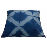 vtwonen - Square Tie-Dye - Sierkussen - Blauw/Wit - Katoen