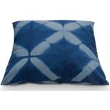 vtwonen - Square Tie-Dye - Sierkussen - Blauw/Wit - Katoen