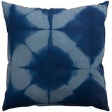 vtwonen - Square Tie-Dye - Sierkussen - Blauw/Wit - Katoen