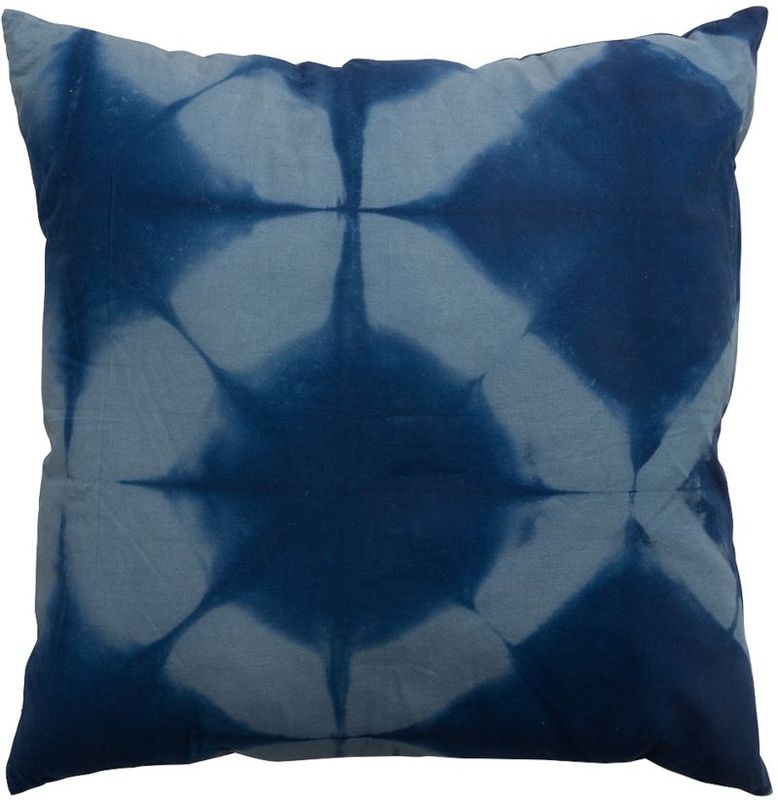 vtwonen - Square Tie-Dye - Sierkussen - Blauw/Wit - Katoen