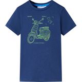 vidaXL - Kindershirt - Donkerblauw - Korte Mouwen - Ronde Halslijn