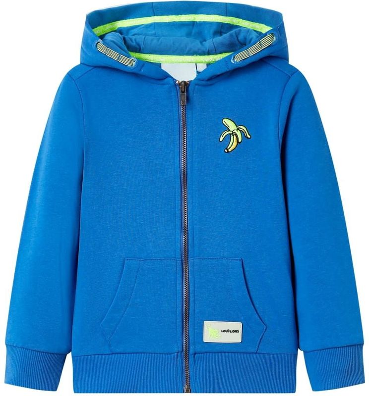 vidaXL Kinder-Kapuzenpullover mit Reißverschluss Blau 140
