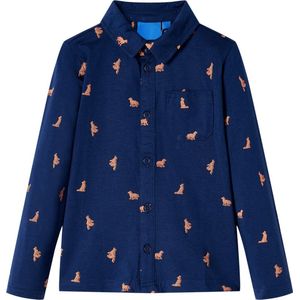 Kindershirt - Hondenprint - Katoen - Lange Mouwen