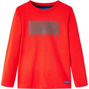 vidaXL - Kindershirt - met - lange - mouwen - 92 - rood