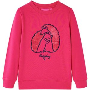 vidaXL - Kindertrui - Felroze - 95% Katoen, 5% Elastaan, Lange Mouwen, Ronde Hals