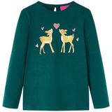 vidaXL - Kindershirt - Donkergroen - Lange Mouwen
