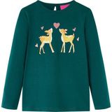 vidaXL - Kindershirt - Donkergroen - Lange Mouwen