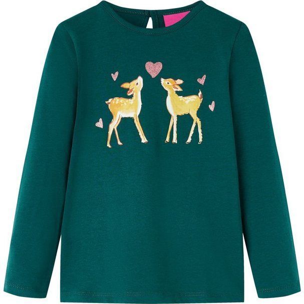 vidaXL - Kindershirt - Donkergroen - Lange Mouwen
